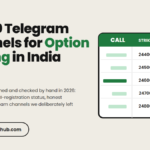 Best Telegram channels for option trading in India, shown as an option chain with a verified badge